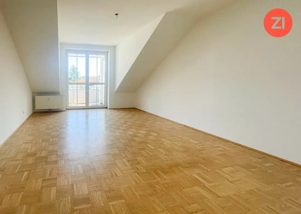 Geförderte 3- Zimmer Dachgeschoss-Wohnung inkl. Loggia und Stellplatz Einbau einer Küche möglich - Bild 1