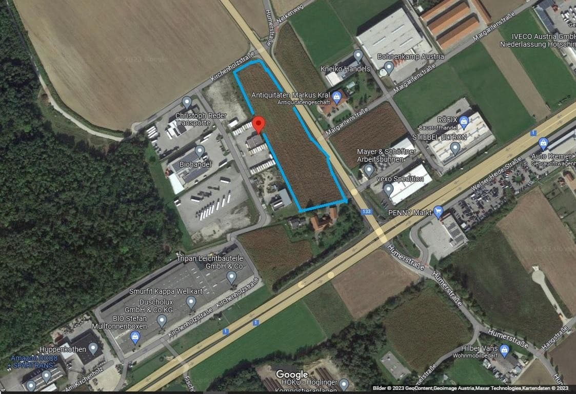 GrundstĂźck mit B Widmung wir bauen Ihre Wunschgewerbeobjekt 7756 m2 und 8715 m2 oder 16.471 m2