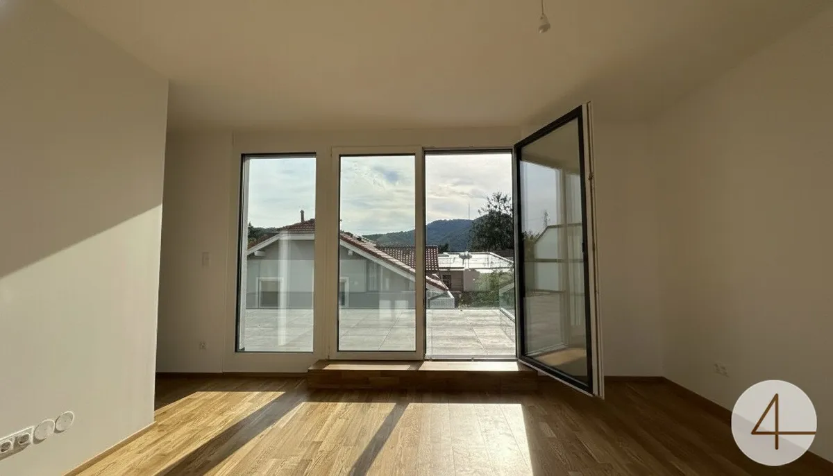 Erstbezug: Modernes Reihenhaus mit Dachterrasse und Kahlenbergblick (reserviert)