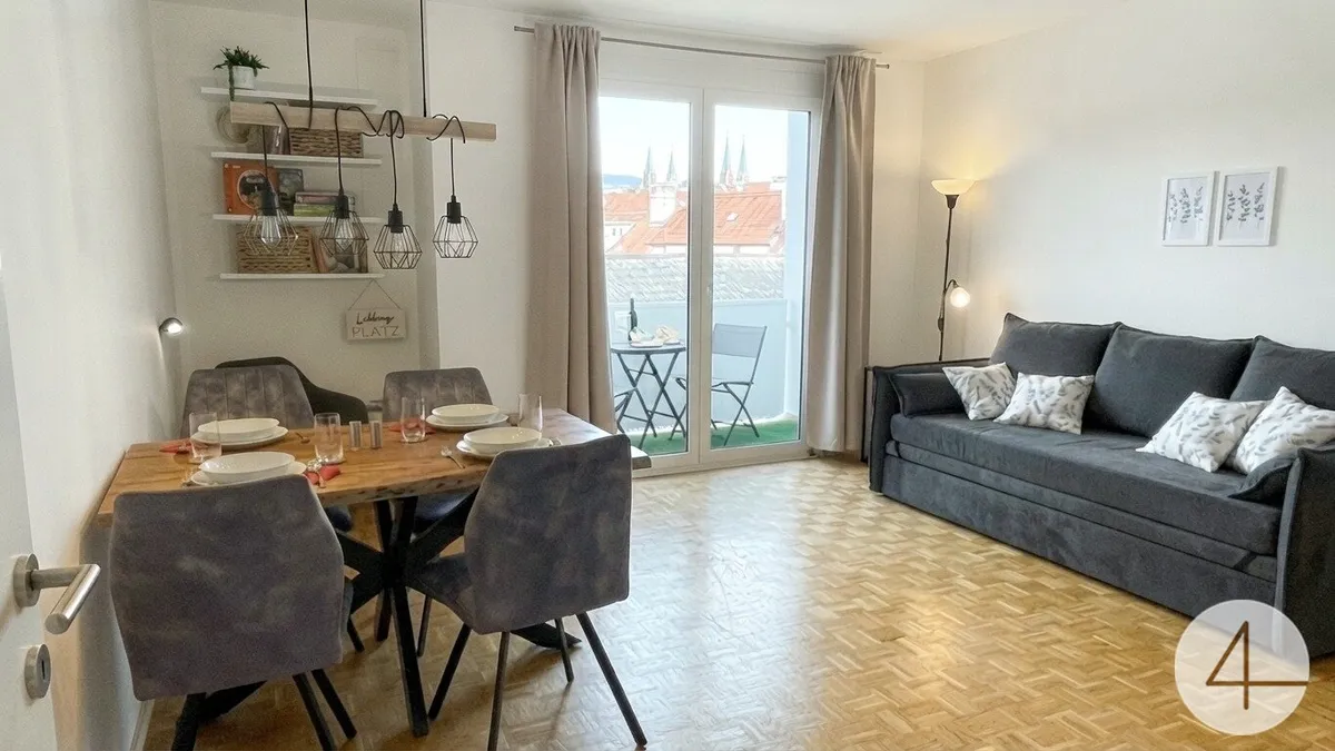 Möblierte 2-Zimmer Wohnung mit Loggia in Krems vermietet bis 31.01.2027